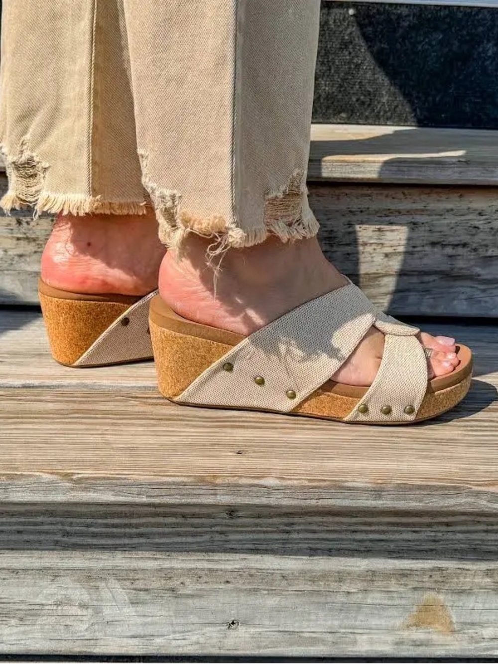 Corkys Footwear Bonny Studded Wedge Sandals Women’s Size 9